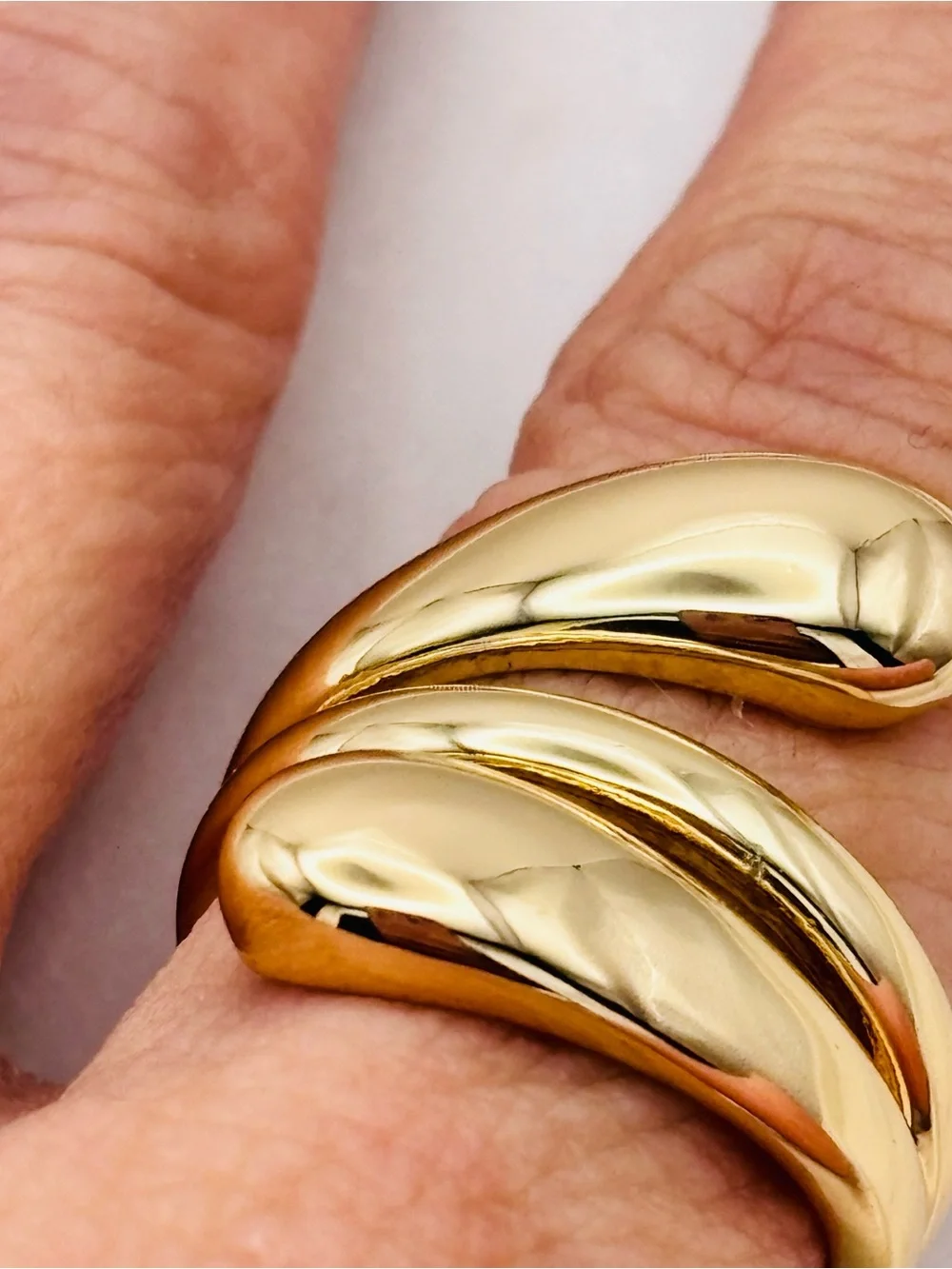 Modern Gold Sculpted Wave Ring for Women